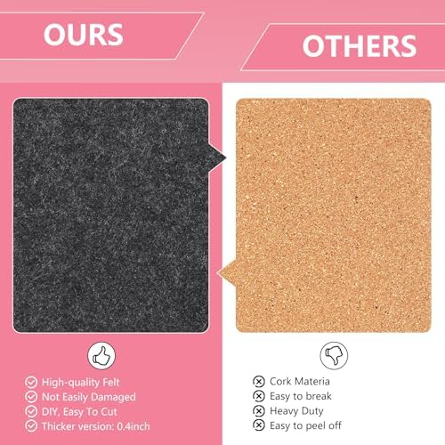 8 Packs Pink Hexagon Felt Pin Board with 30 Push Pins