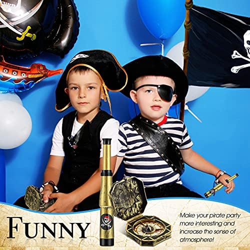 Gejoy 2 Pcs Pirate Telescope and Compass Toy