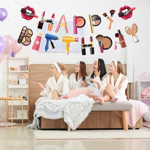 Spa Birthday Banner with Makeup Design