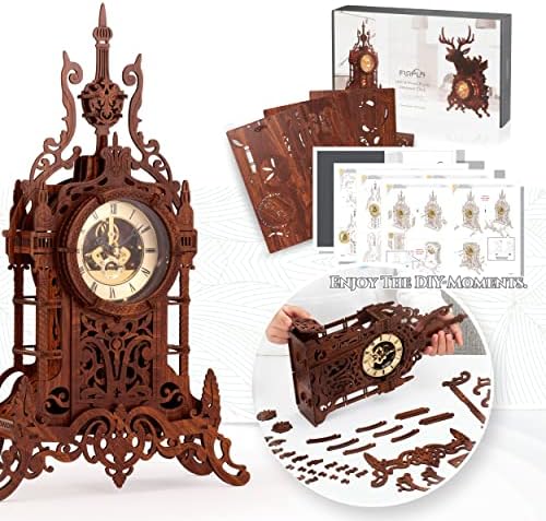 LED 3D Wood Puzzle Clock Tower DIY Decor Kit