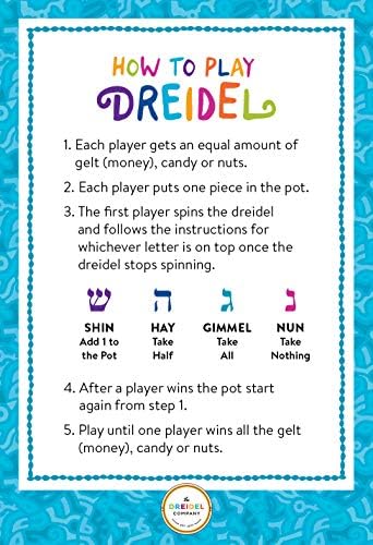 Natural Wood Dreidels with English Instructions 10-Pack