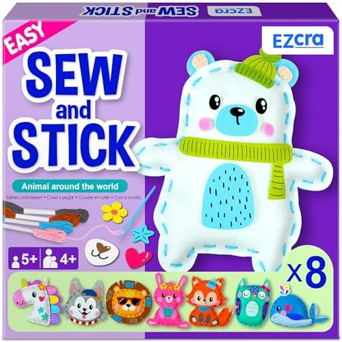 EZCRA Sewing Kit for Kids - 8 in 1 Craft Set