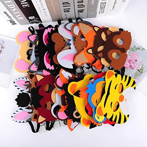 30 Felt Animal Masks for Kids Jungle Party