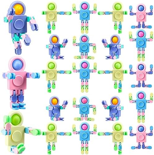 Hanaive 24 Pcs Robot Fidget Spinners Transformable Stress Relief Toy