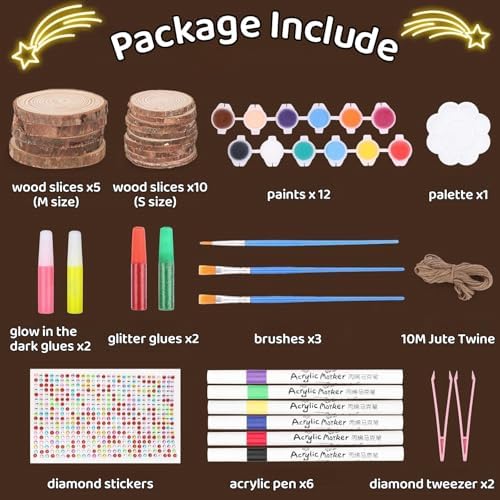 Wood Painting Art Kit for Kids - Glow in The Dark Craft Set