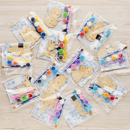 VENUSFIT Frozen Party Favors for Kids 12 PCS Wooden Crafts