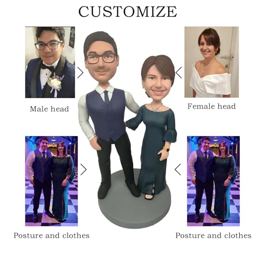 Custom Bobble Head Figurine Father and Son Handmade Sculpture Gift