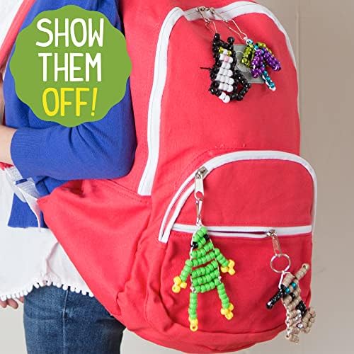 Made By Me Bead Pet Keychain Kit - 640 Pony Beads 6 Key Rings