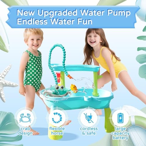 JOYCUDDLE Upgraded Water Table Pump with Crab Design