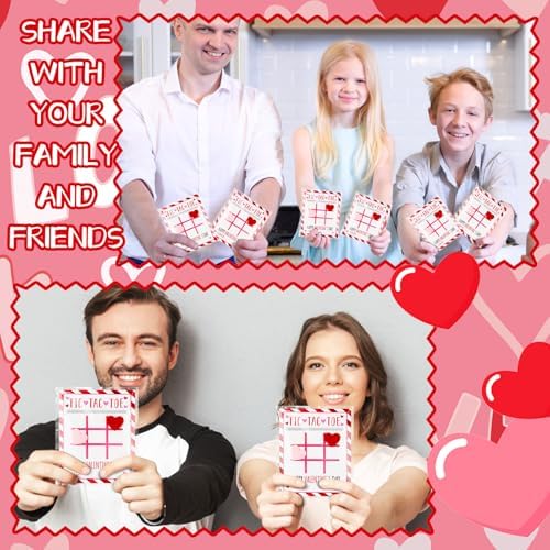 Valentines Day Tic Tac Toe Card Game with Heart Ornaments