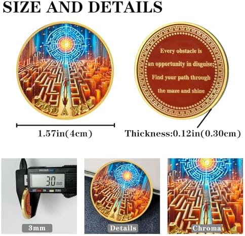Maze of Light Challenge Coin for Resilience and Growth