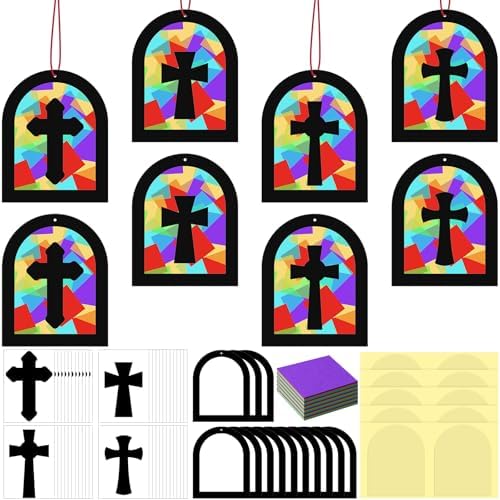 24 Piece Religious Cross Craft Kit DIY Art Supplies