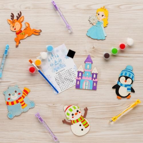 VENUSFIT Frozen Party Favors for Kids 12 PCS Wooden Crafts