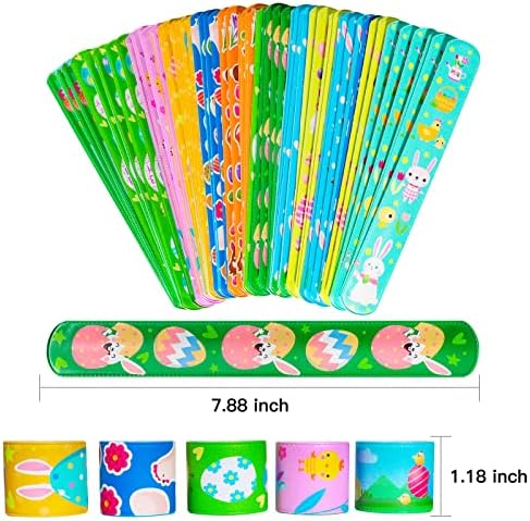 Max Fun 48pcs Easter Slap Bracelets Party Favors