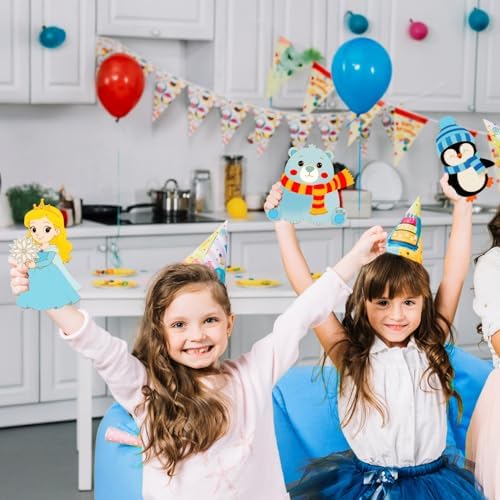 VENUSFIT Frozen Party Favors for Kids 12 PCS Wooden Crafts