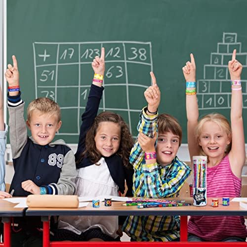 Durony 24 Welcome Back to School Pencils and Bracelets Set 12 Styles