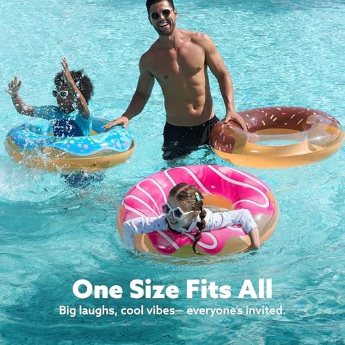 JOYIN Donut Pool Float with Glitters 3 Pack