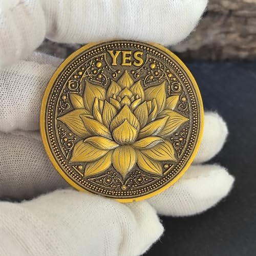 CYOUNG Golden Decision-Making Coin with Lotus and Phoenix Design