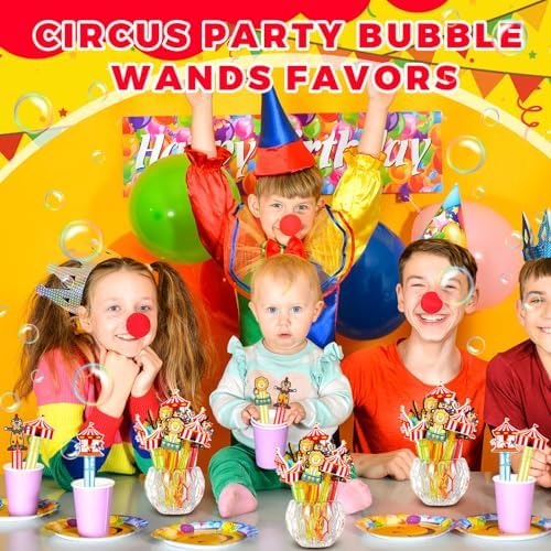 24pcs Circus Carnival Bubble Wands Kids Party Decorations