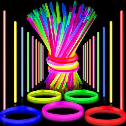 100 Ultra Bright Glow Sticks Bulk Pack for Parties