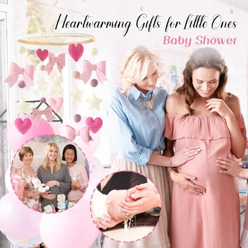Pink Bow Baby Crib Mobile for Girls