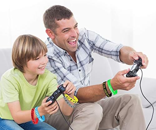 TUPARKA 18 Pcs Video Game Wristbands Rubber Bracelets