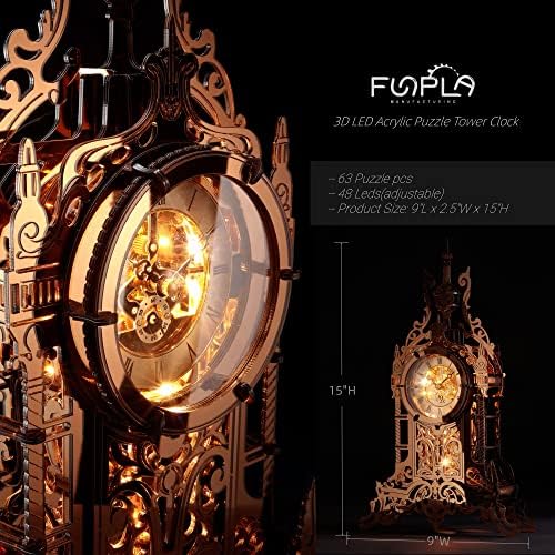 FUNPOLA 3D Puzzle LED Clock Desktop Decor