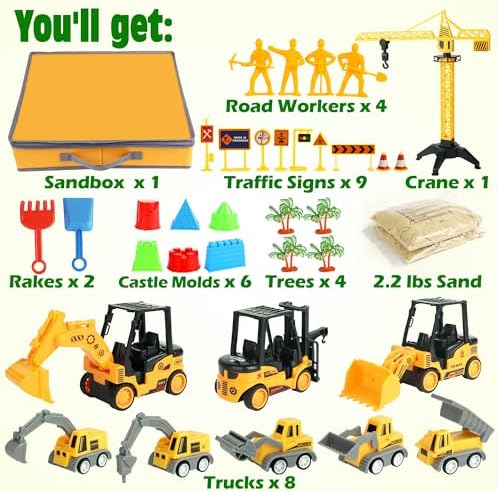 Billeeit Sand Construction Kit for Kids 3 - 36Pc Set
