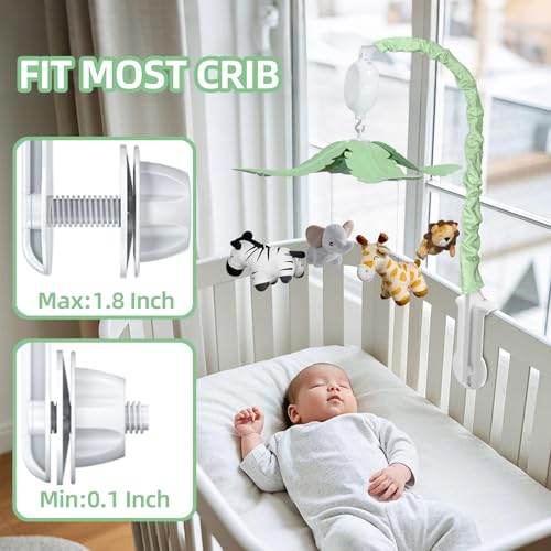Feisike Jungle Safari Baby Crib Mobile with 35 Lullabies and 3 Modes