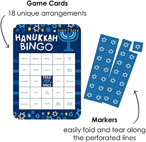 Big Dot of Happiness Hanukkah Bingo Set