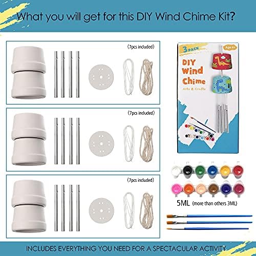 3-Pack DIY Wind Chime Kits for Kids Ages 3-12