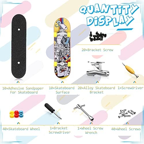 Civaner 10 Pack DIY Finger Skateboard Kit with Accessories