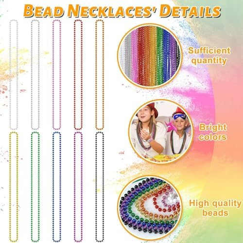 72PCS Mardi Gras Beads Necklace Party Favor