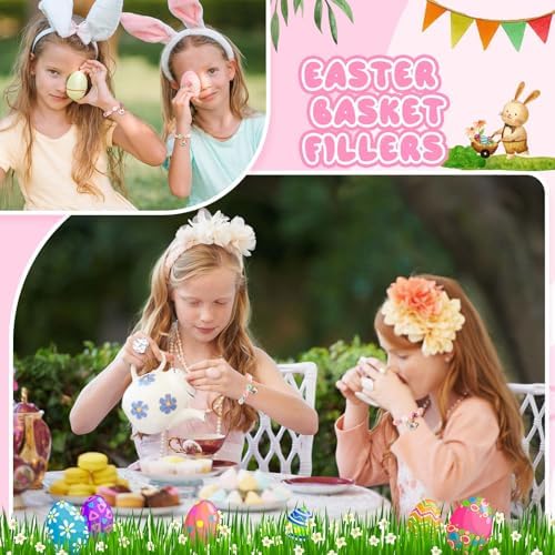 Ecally 12 Pcs Tea Party Favors Bracelet Set