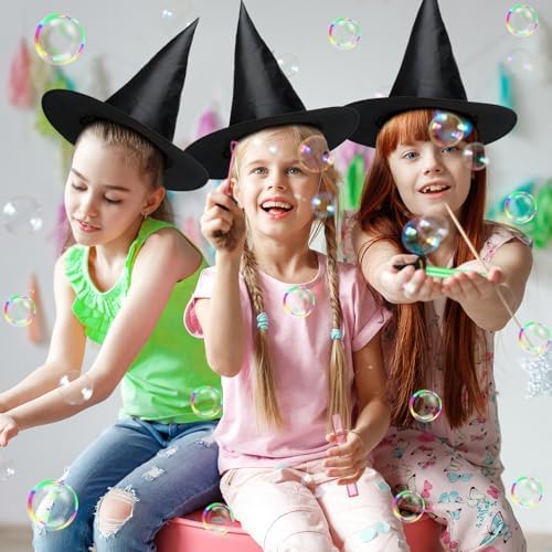 Civaner 24 Pcs Witch Hat Bubble Wand Set