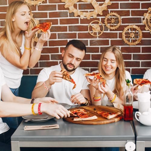 48Pcs Pizza Themed Silicone Wristbands Party Supplies