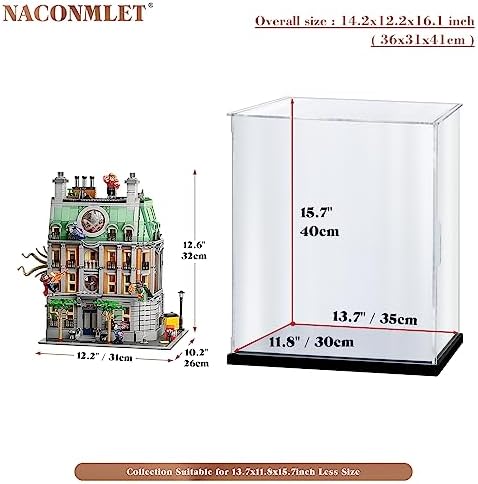 Clear Display Case with Light for Lego Sanctum 76218 Building Set