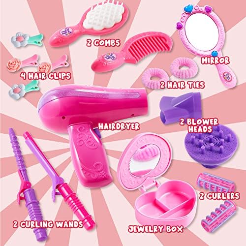 JOYIN 17Pcs Girls Beauty Salon Toy Kit
