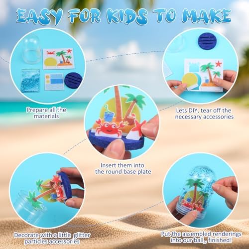 12 Set Summer Snow Globe Craft Kit for Kids