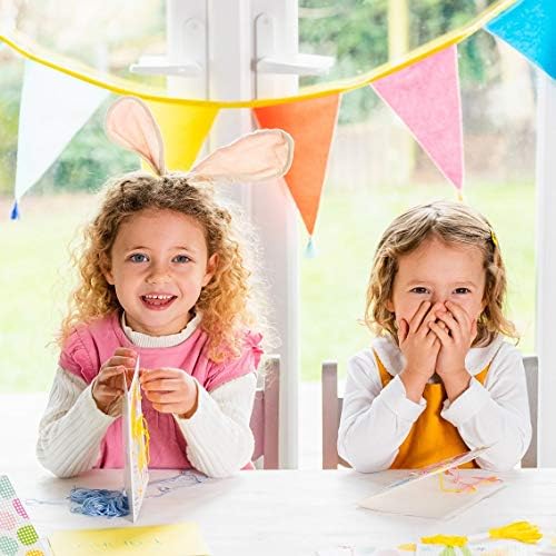 Fabric Rainbow Bunting with Tassels - 10ft
