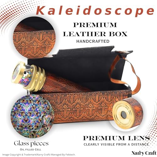 Vintage Nautical Kaleidoscope with Leather Case