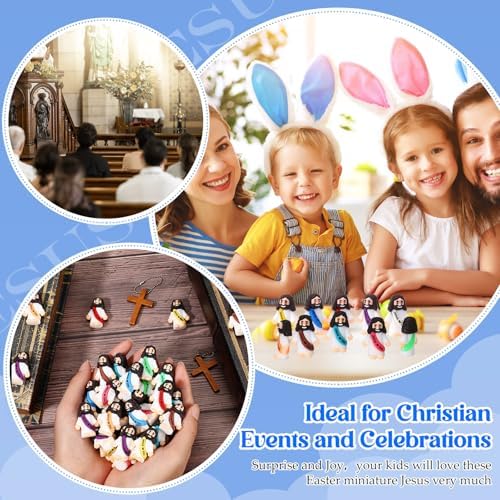 Bememo 100 Pcs Little Jesus Figures Rubber Toy Set