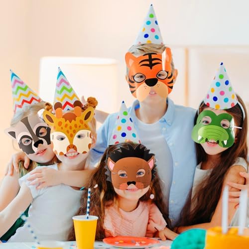 Coloch 32 Piece Safari Animal Mask for Kids