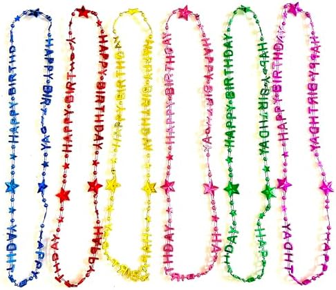 48 Pcs Colorful Happy Birthday Party Beads Necklaces