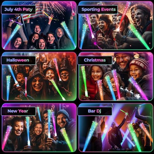 74 PCS LED Glow Fiber Optic Wands for Parties