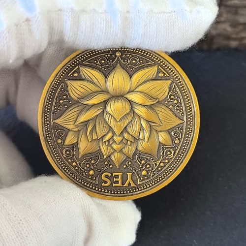 CYOUNG Golden Decision-Making Coin with Lotus and Phoenix Design
