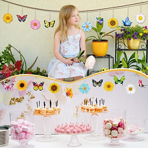 40 Pcs Wood Hanging Spring Decorations for Party