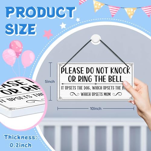Putuo Decor Shhh Baby Sleeping Door Sign