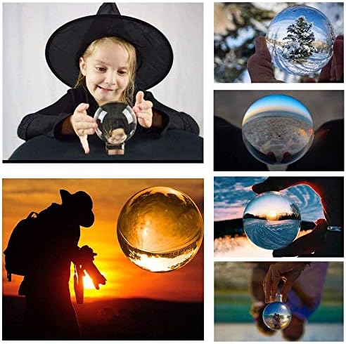 LONGWIN 120mm Crystal Ball with Wooden Stand