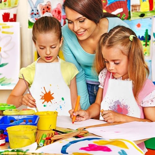 KUUQA 24Pcs Kids Painting Aprons Art Smock for Classroom and Party